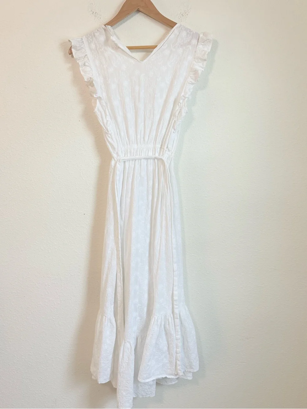 Lucky Brand Flutter Sleeve Tiered Midi Dress Cottagecore Boho Feminine - Picture 6 of 8